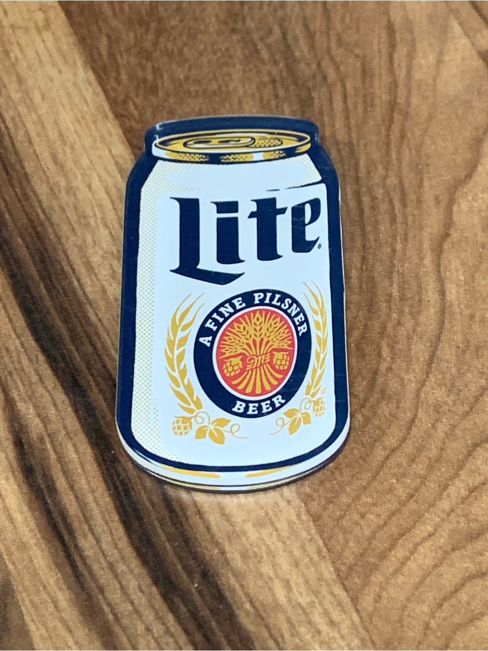 Miller Lite A Fine Pilsner Beer Fridge Locker Magnet Beer Can NOS